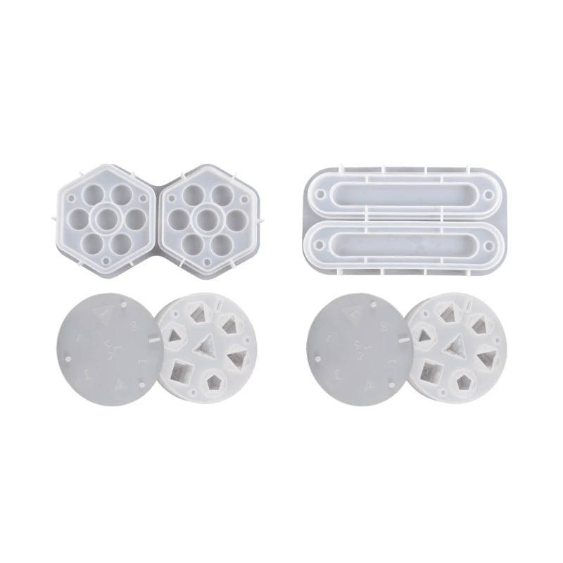 

7 Shapes Dices Square Dices Mold Dices Digital Game Silicone Mould Crystal Epoxy Resin Mold with Storage Box