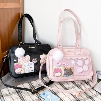Borsa a tracolla giapponese per donna borsa trasparente Itabag in pelle PU JK Tote Bag borse borsa Preppy borsa ita borsa a tracolla