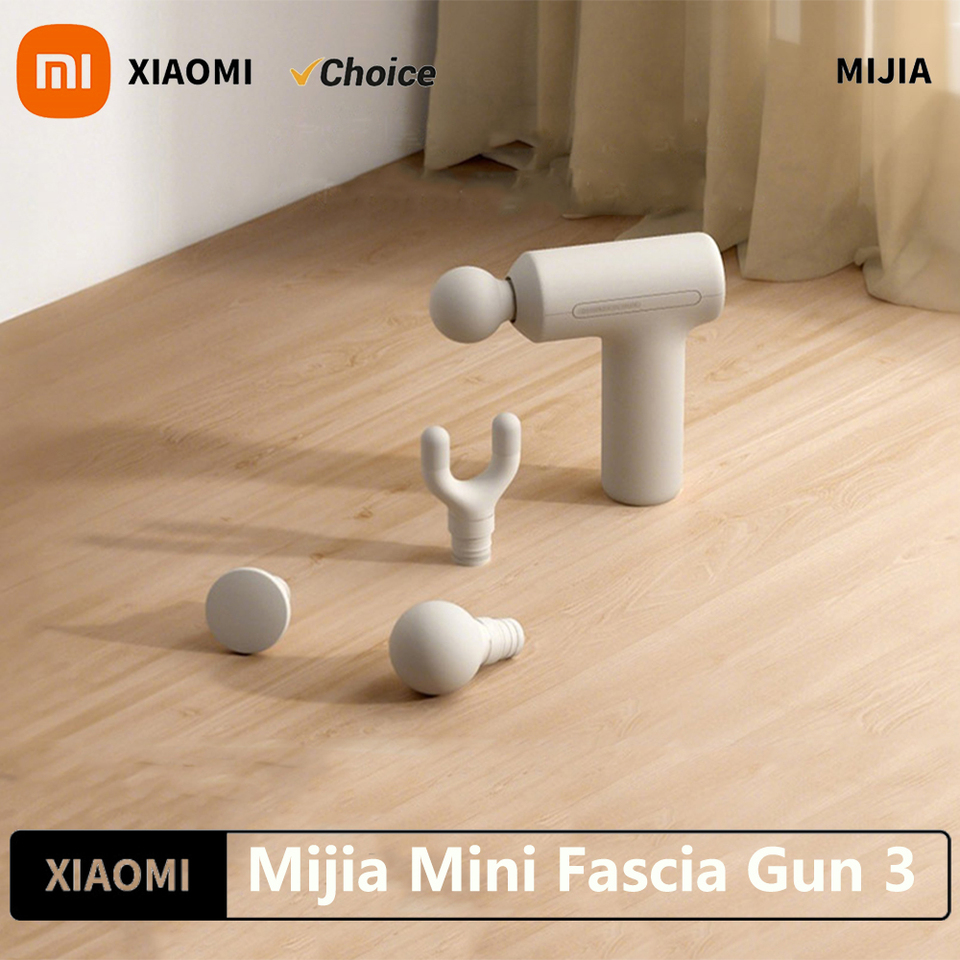 XIAOMI Mijia Mini Fascia Gun 3 Portable Muscle Massage Gun 12kg Thrust Brushless Silent Motor 3 Massager Heads Relax the Body