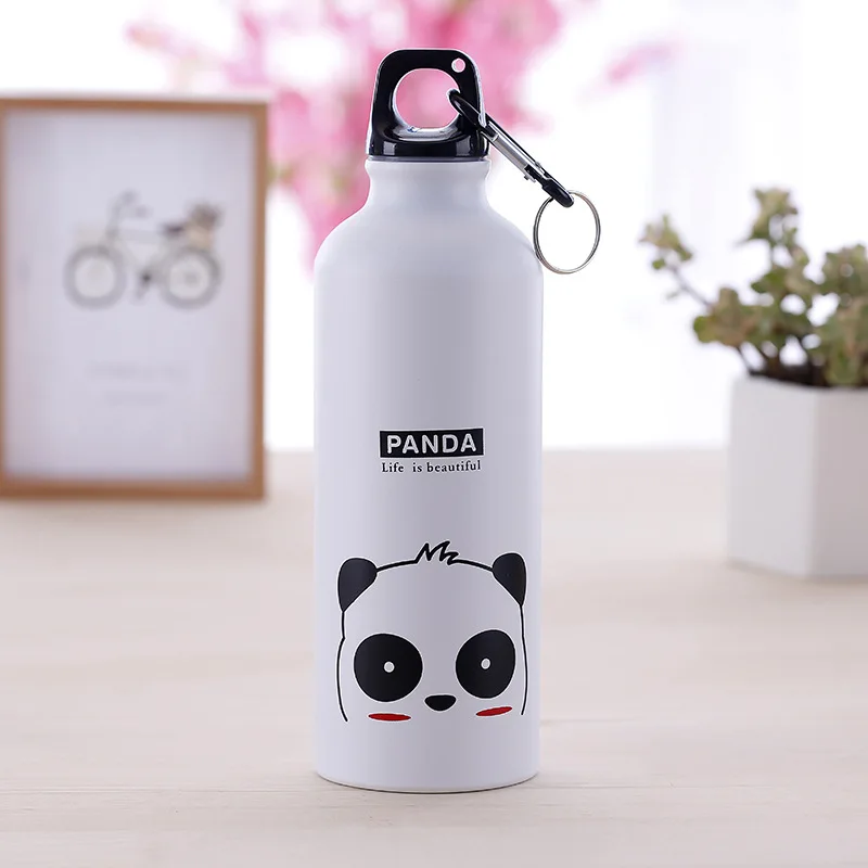 Sports Water Bottle Sports Bottle Water Bottle 500ML Animal Pattern Outdoor Sports Aluminum Water Bottle Portable Water Cup Mountaineering Buckle Small Mouth Single Layer Cup