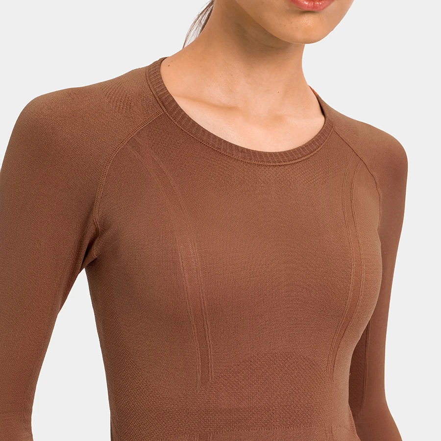 Women Yoga Seamless Top Long Sleeve Shirt Stretchy Workout Tops Sports Wear for Women Gym yoga top
