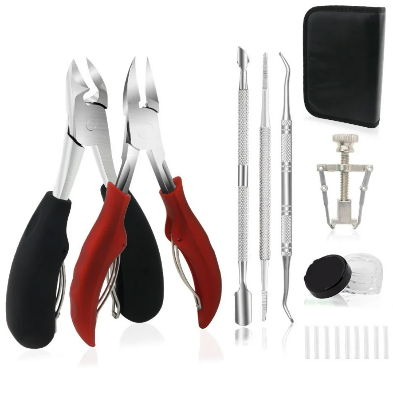 Professional Stainless Steel 7pcs Ingrown Toenail Care Kit - Complete Manicure Pedicure Tools for Thick and Ingrown Nails - Incl