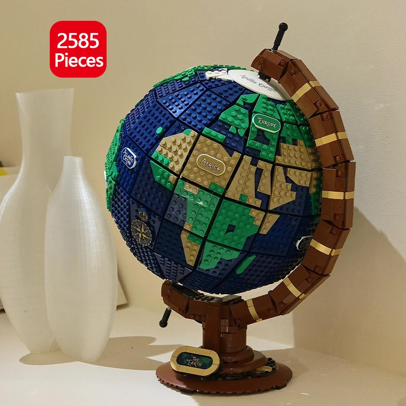 21332 2585PCS 지구 구성품, 새로운 모델 빌딩 블록 재고 있음, 장식 및 생일 할로윈 선물