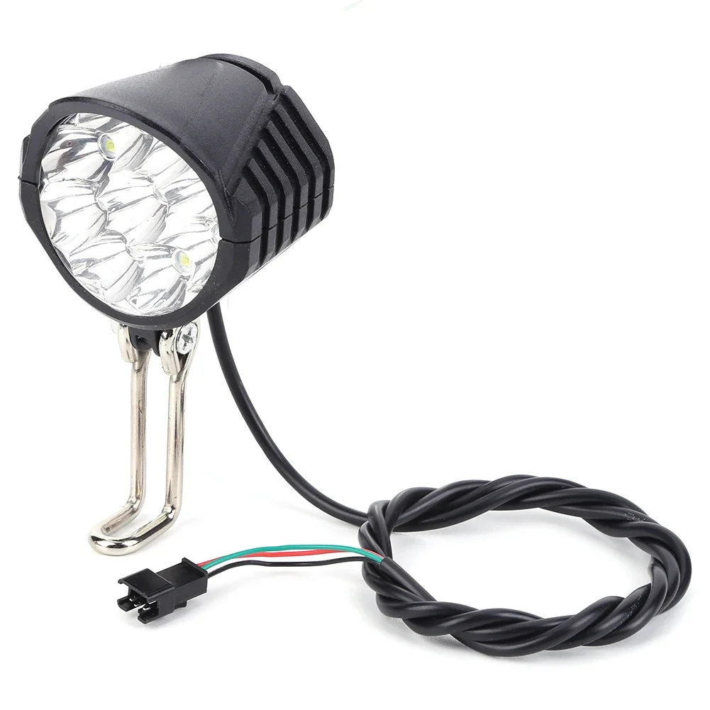 36V 48V 60V E-Bike Horn Light Electric Scooter 4 LED Headlight Front Lamp Waterproof Flashlight Outdoor Cycle Biking Accessories
