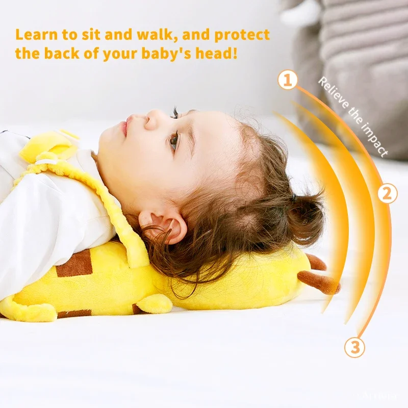 Toddler Baby Head Protector Safety Pad Cushion Back Prevent Injured Cartoon Security Pillows Breathable Anti-drop Pillow 1-3T 3