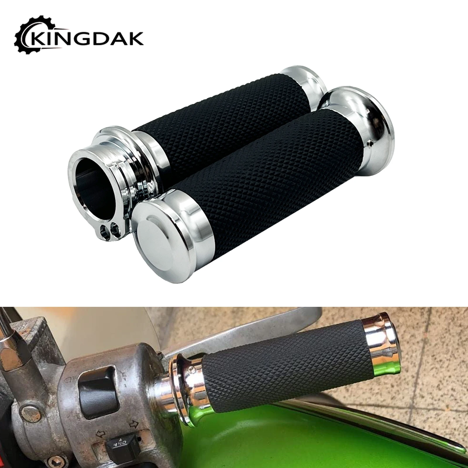 

Motorcycle CNC Handlebar Hand Grip 1'' 25mm Handle Bar Grips For Harley Sportster XL 883 1200 Touring Dyna Softail Road King