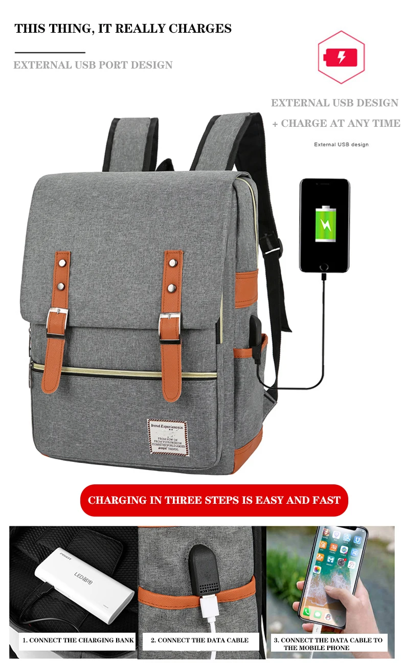 Travel Men 15 inch Laptop Backpack vacuum compression Backpack Business Large Capacity school Backpack expand outdoor backpack