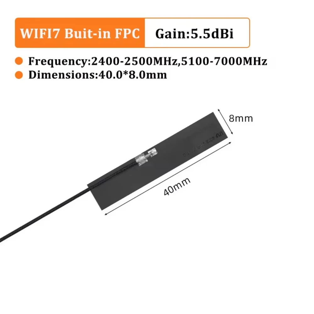 2PCS Wi-Fi 6E/7 PCB FPC 내장 SMD 안테나 고이득 2.4G 5.8G Wi-Fi/블루투스 내장형 부드러운 고무 WWAN 안테나 MHF1