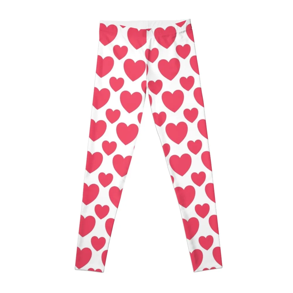 

Pink Heart w/ White Background Leggings Women's sports pants Women sportwear fitness set gym gym pants Womens Leggings