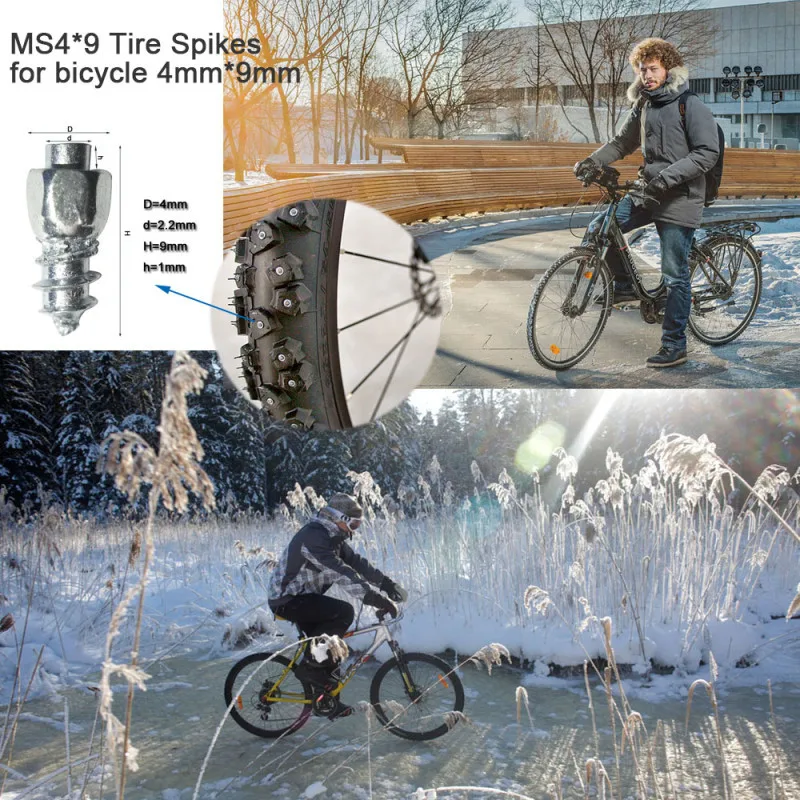 Wheel Tyre Studs 100Pcs 500Pcs 4*9mm/12mm Snow Screws Tire Studs Anti Skid Falling Spikes Wheel Tyres Winter Emergency for Car Motorcycle Bicycle