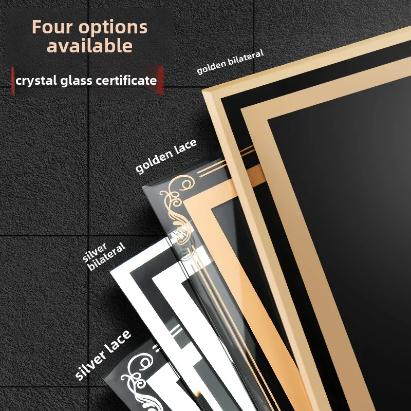 Certificado de honor de cristal A4 Marco de fotos Escritorio Colgante de pared Autorización Licencia comercial transparente Venta al por mayor