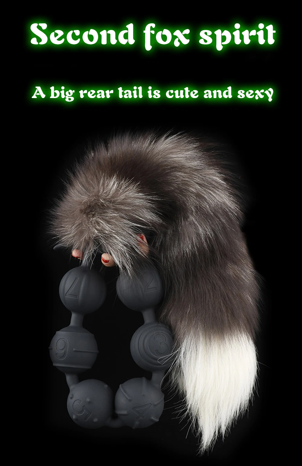 Dilatatore a sfera in silicone morbido anale per donne Coda di volpe Perline ano super lunghe Coda anale Gioco di ruolo Plug anale Mas_voghion.com