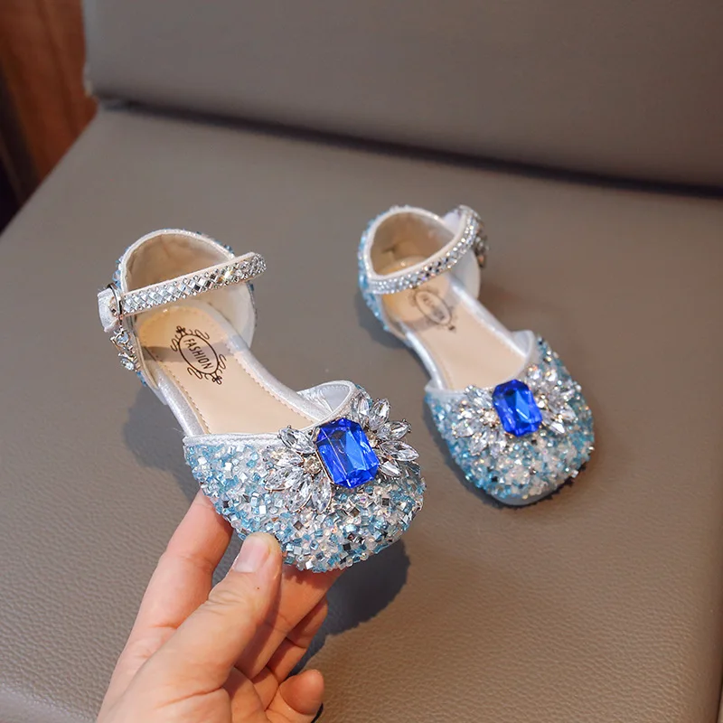 

Girl's Princess Shoes Crystal Diamante Glimmer Children Flat Shoes Shallow Kids Shoes