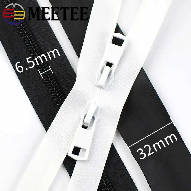 20-150cm 5 방수 나일론 지퍼 더블 슬라이더 오픈 엔드 보이지 않는 지퍼 DIY 야외 가방 재킷 의류 재봉 액세서리, 2 피스