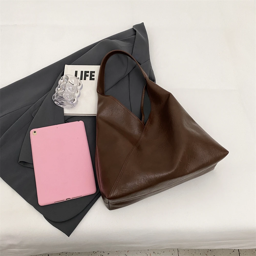 Retro 2-in-1 Shoulder Bag - Large Capacity PU Leather Tote for Women