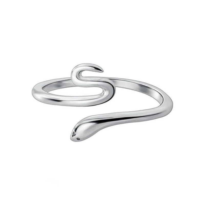 WYEAIIR 925 Sterling Silver Simple Cute Mini Snake Resizable Opening Ring For Women Luxury Jewelry 6