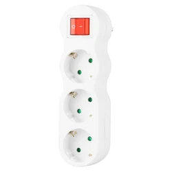 Enhanced Wall Power Outlet with Switch, Shock - Proof, Type - F Plug, Portable, Black/White, CE Certified - EU Plug (C6623 - white)