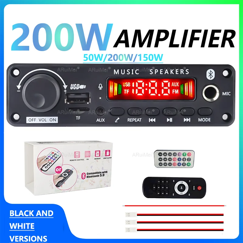200W Amplifier Bluetooth 5.3 MP3 WMA APE Decoder Board 12V