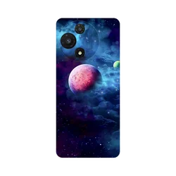 Silicone Soft Cover with Floral Panda Design - TPU Protective Phone Case in Blue for TCL 60R (11)