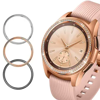 Custodia smartwatch Samsung Galaxy Watch 42mm R810/Galaxy Watch 46mm R800/R850/Gear S3 lunetta in metallo scala anello in acciaio decorazione