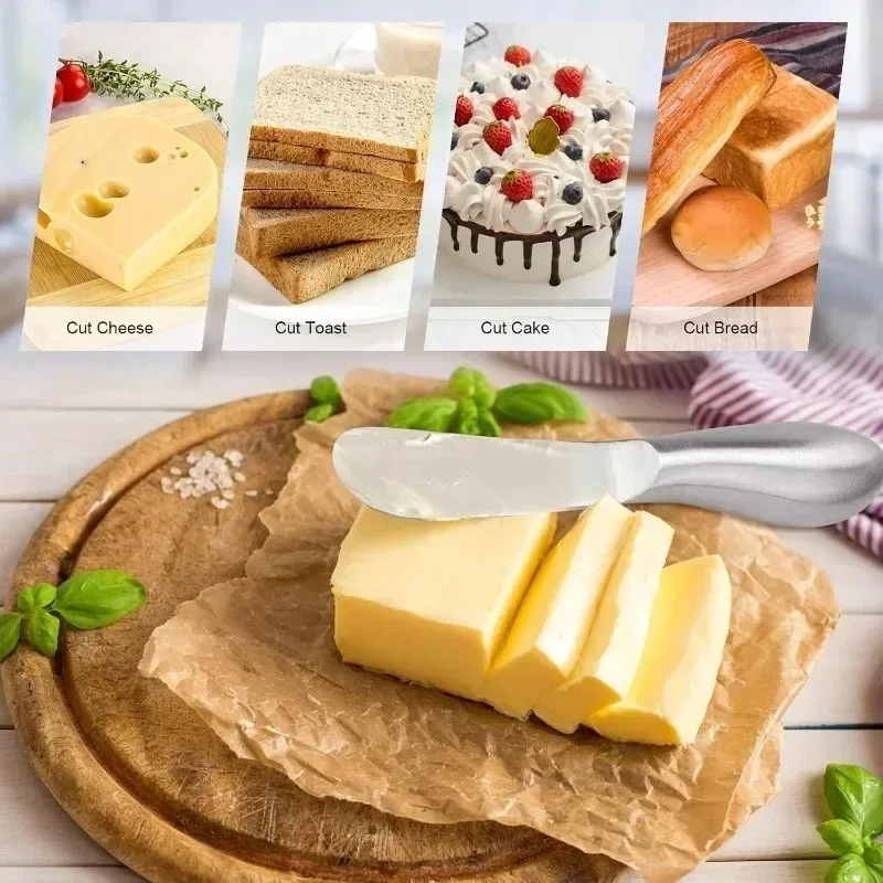 Cheese Scraper Stainless Steel Butter Spreader Jam Pastry Making Butter Knife Toast Wipe Household Kitchen Accessories 1/6Pcs