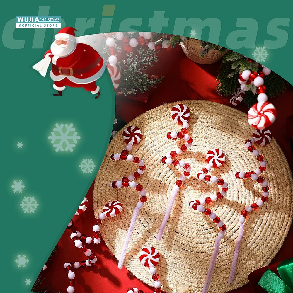 4pcs Candy Cane Christmas Decoration Bells Lollipop Pendants Tree Xmas Ornaments Noel Party Navidad Decor for Home New Year Gift