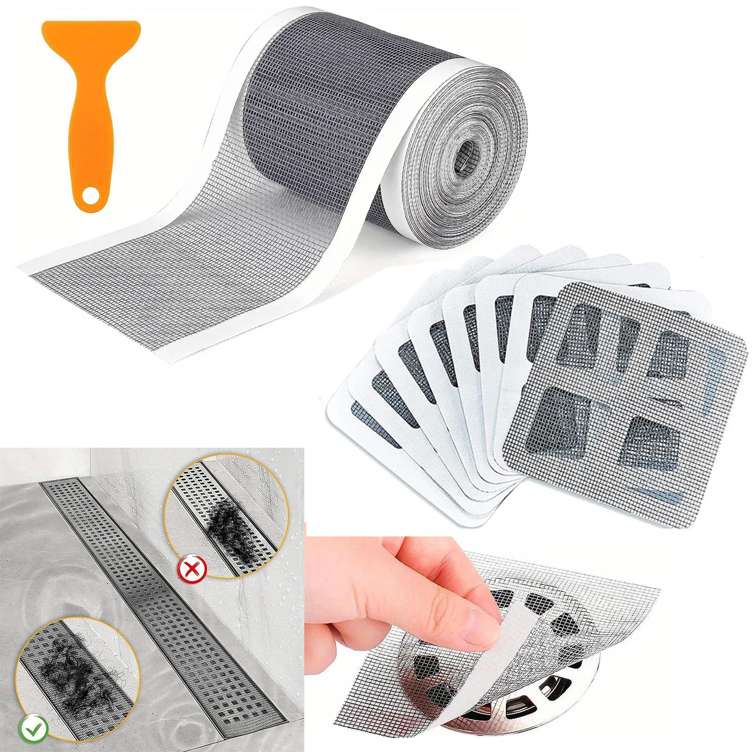 Shower Drain Hair Catcher Disposable Mesh Cover Floor Sink Strainer Filter Hair Stopper For Bathroom Kitchen
