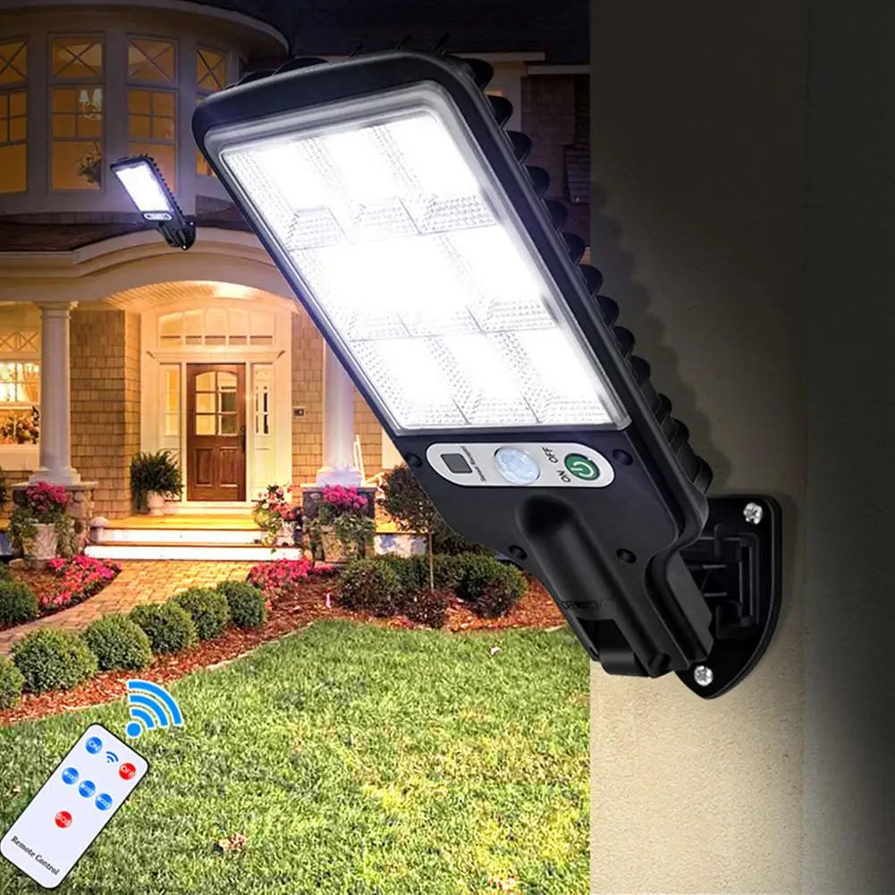 

LED Solar Light Outdoor Garden Motion Sensor Powerful Solar Lights Waterproof For Street Yard Light With Remote Control B4Y2