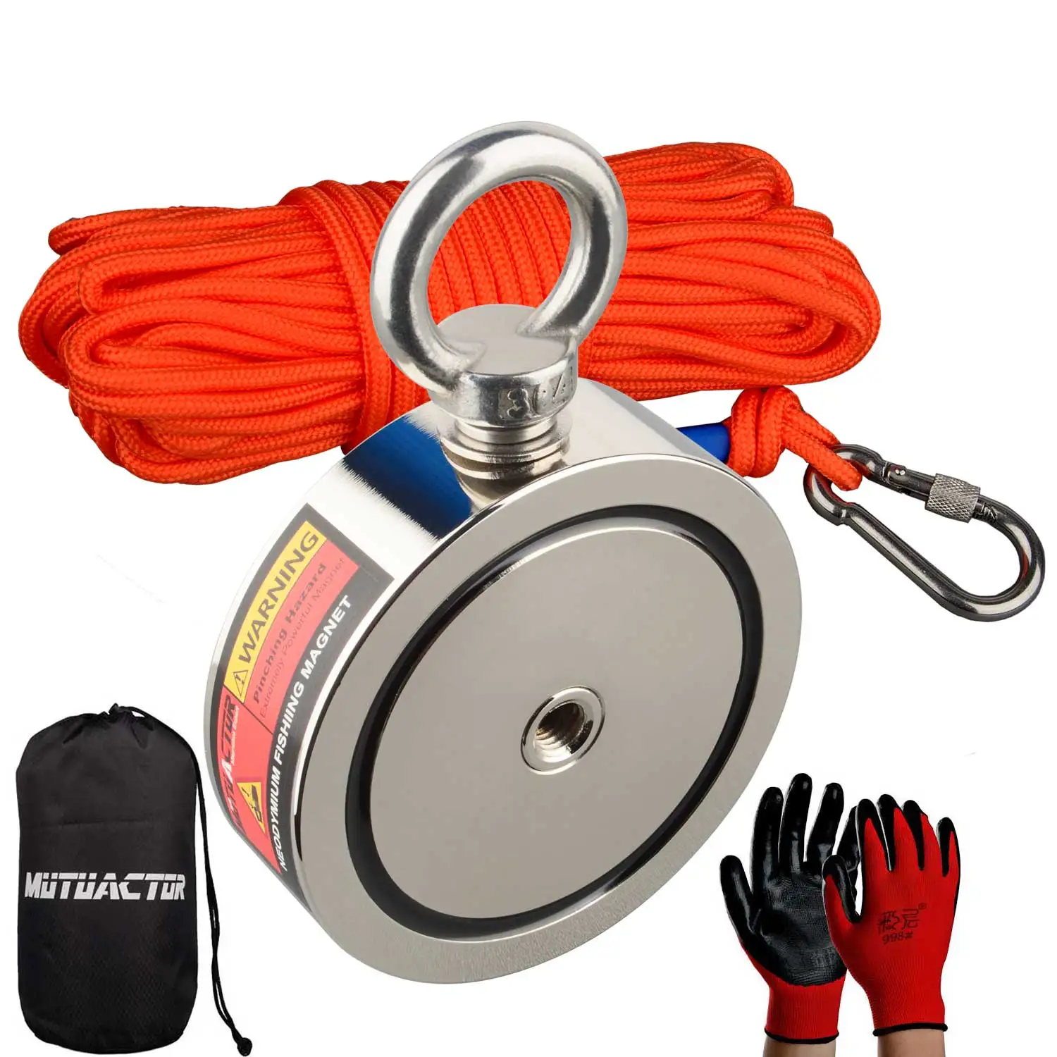 Magneti Da Pesca Super Laterali Doppi Combinati Magnete Al Neodimio N52 Da 700Kg Con Corda Da 20M Per La Caccia Al Tesoro Sott'Acqua