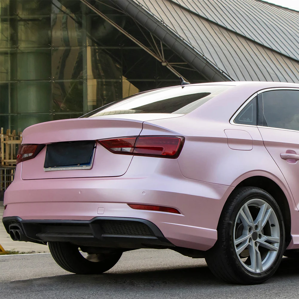 High Gloss Sakura Pink PET Car Vinyl Film Wrap Glossy Vinyl Roll Sheet Adhesive Vehicle Truck Body Hood Decal Air Release Decor