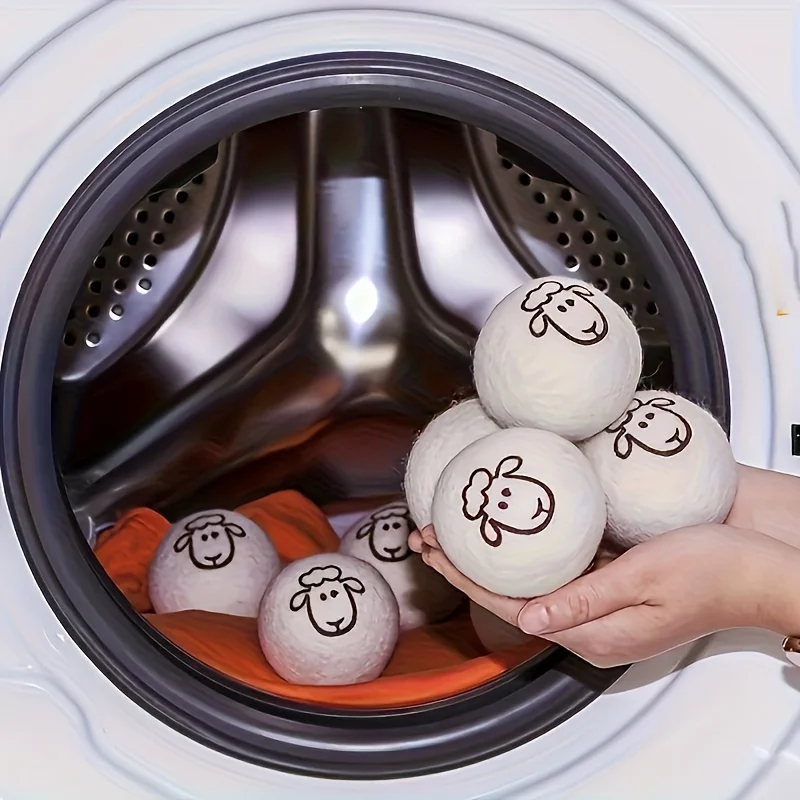 6pcs Wool Drying Balls Static Electricity Reducing Wrinkle Softener Washing Ball Clothes Care Supplies Home Cleaning Gadgets laundry ball