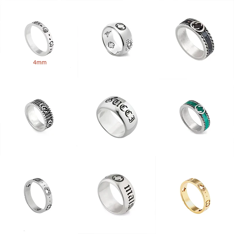 

2023 New AAA High Quality Vintage Letter Elegant Enamel Tiger-head Couple Double G Ring For Male and Female With FREE Shipping