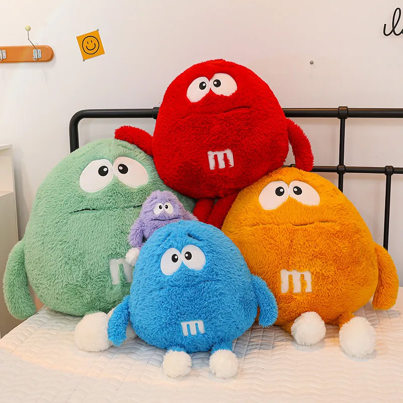 5 flavors M&m's Plush Pillows Kawaii Cute Stuffed Toys Funny M Bean  Chocolate Candy Stuffed Plushie Doll Home Decoration Gift