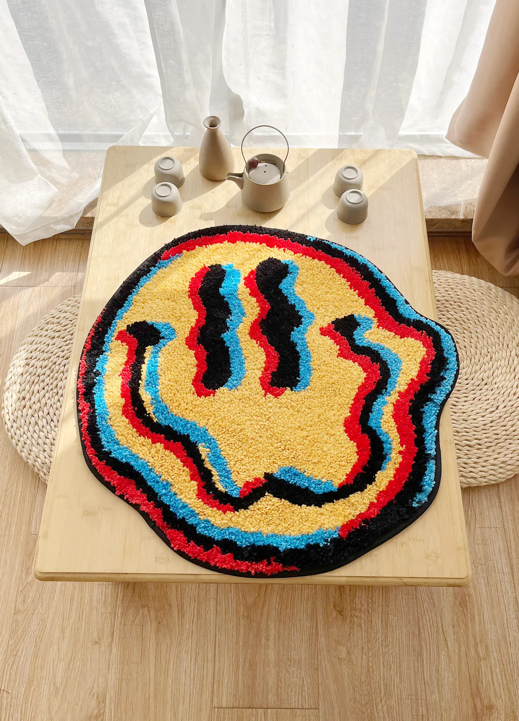 Trippy Smiling Tufted Rug Design