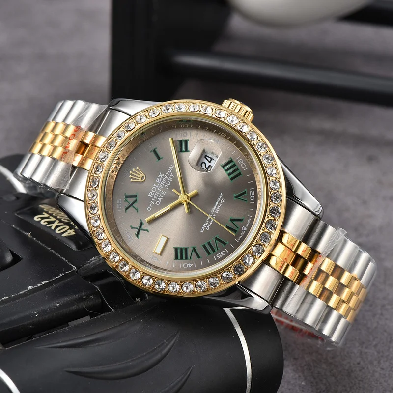 

Часы наручные кварцевые для мужчин и женщин, классические модные роскошные большие в ретро стиле с бриллиантами