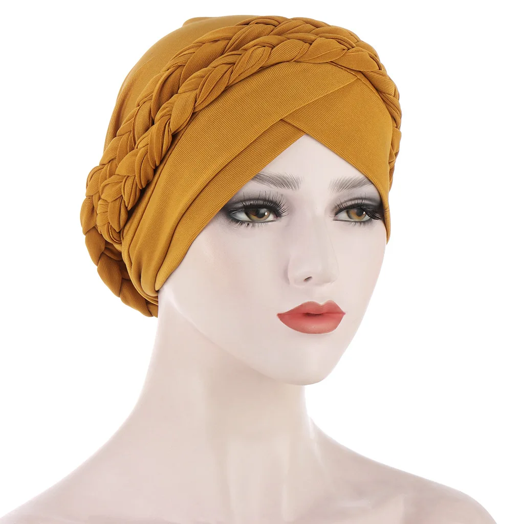 

Muslim Sweet Girl Party Date Essential Hijab Dome Wrap Braid Hat Beautiful Crystal Twist Knot Fashionable Atmospheric Braid