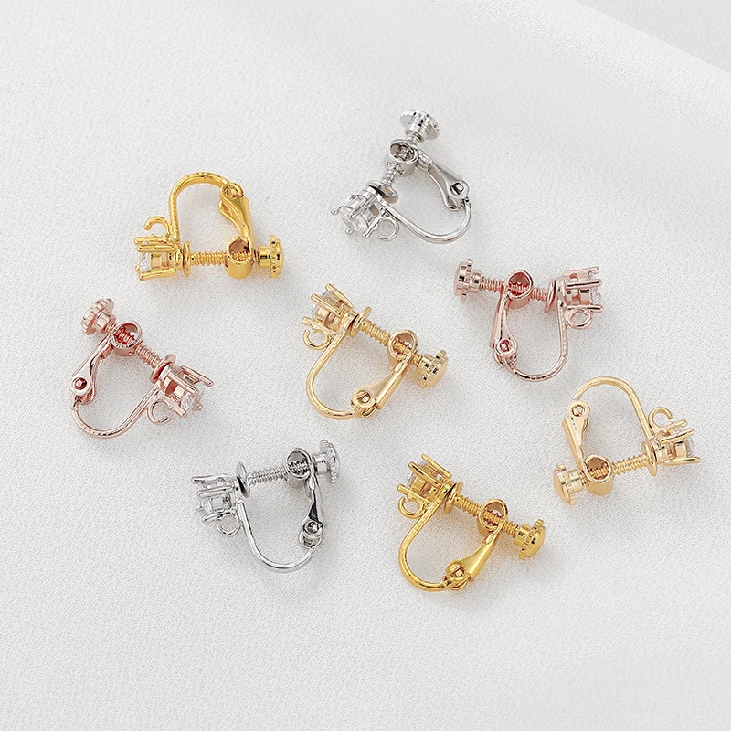 

Earring Making Supplies No Pierced Zircon Earrings Hooks for DIY Ear Clips Earring Findings Accessories