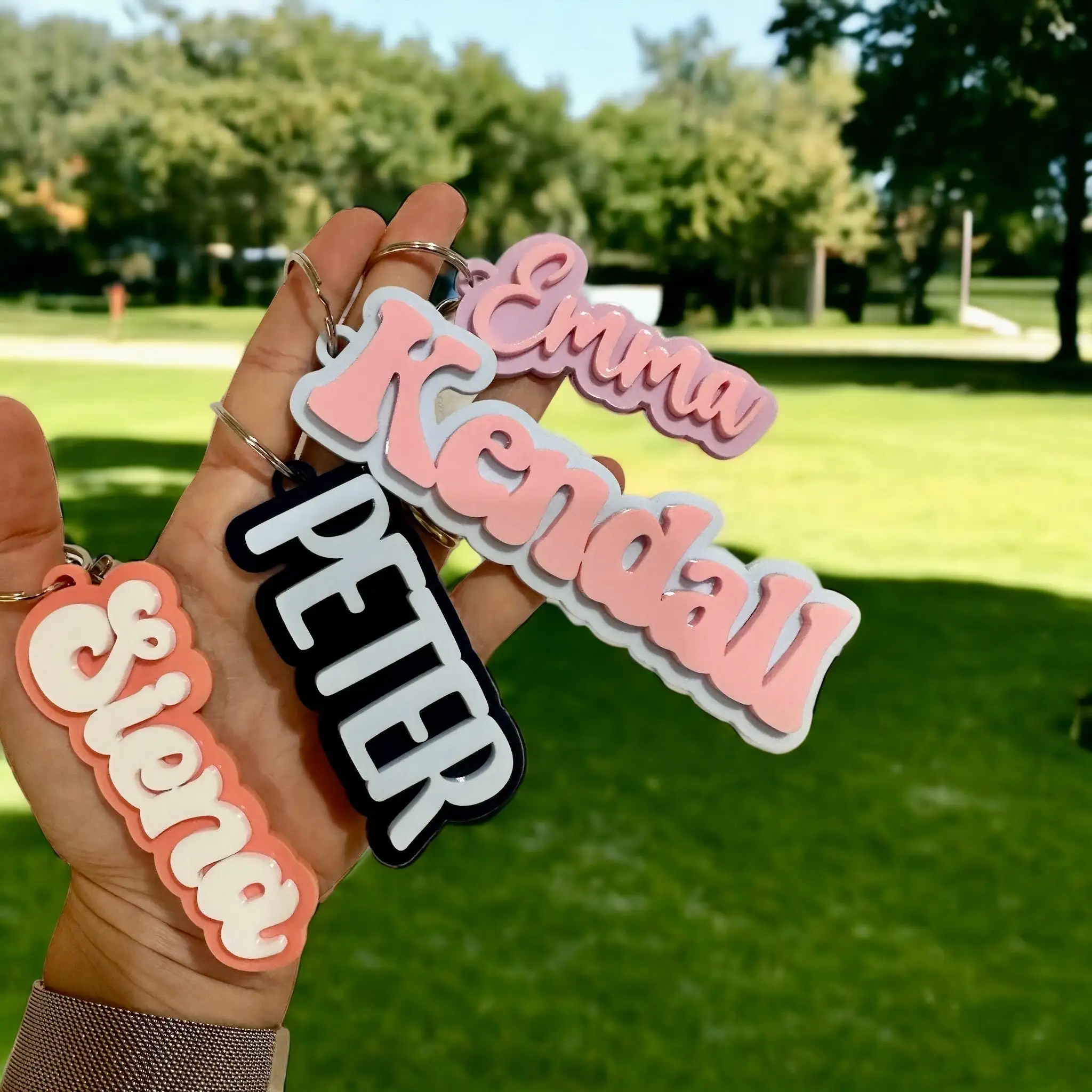 Custom Backpack Name Tag Keychain Custom Acrylic Initial Key Chain