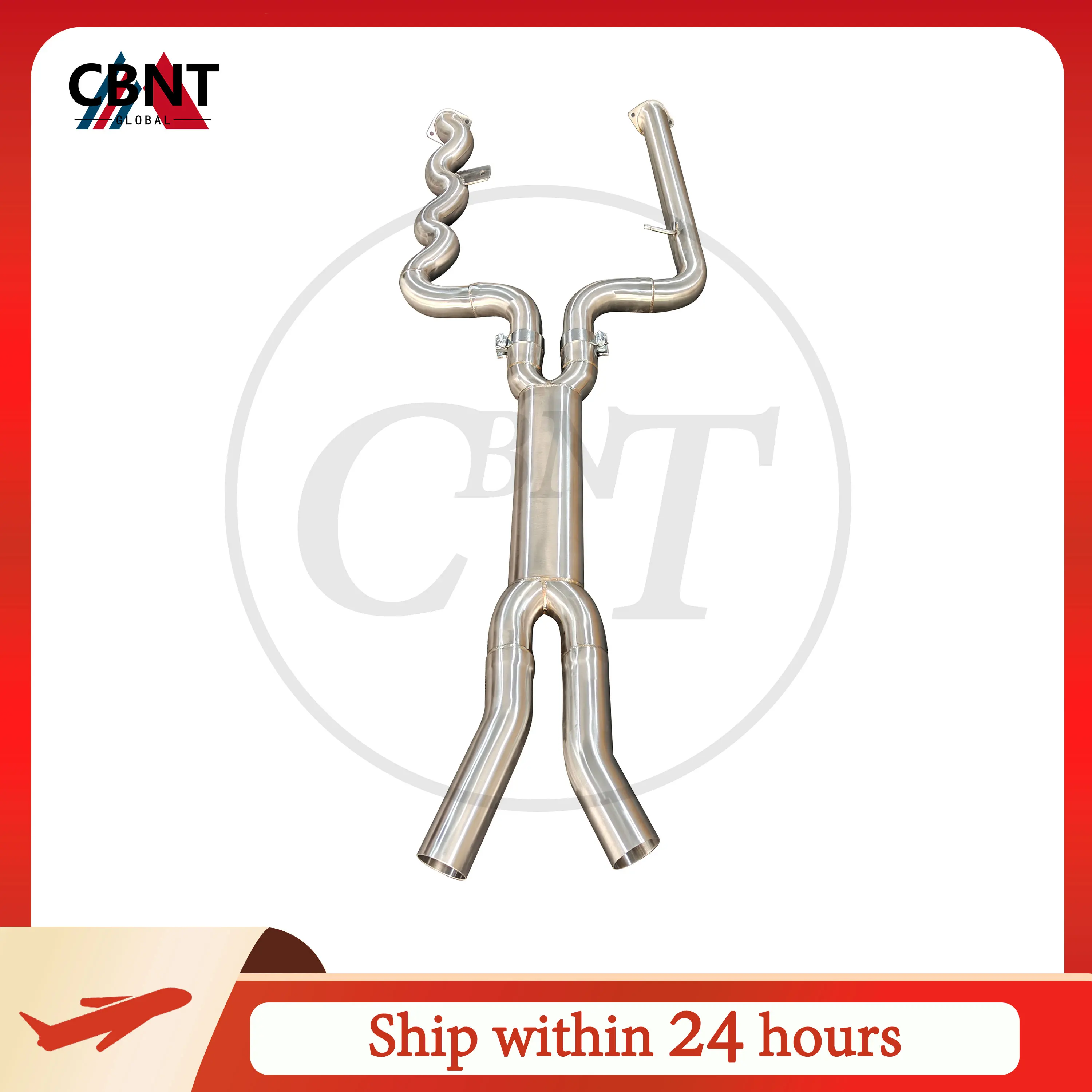 CBNT High Flow Equal Length Midpipe for BMW S58 M3 M4 G80 G82 3.0T New Design 125mm Middle Pipe SS304 Performance Exhaust Pipe