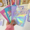 1PC Iridescent Zip Lock Bags Pouches Cosmetic Plastic Laser Iridescent Bags Holographic Makeup Bags Hologram Zipper Bags 1