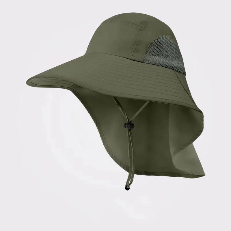 Mens UV Sun Protection Cap Safari Hike Cap with Neck Flap Fishing Hat 5