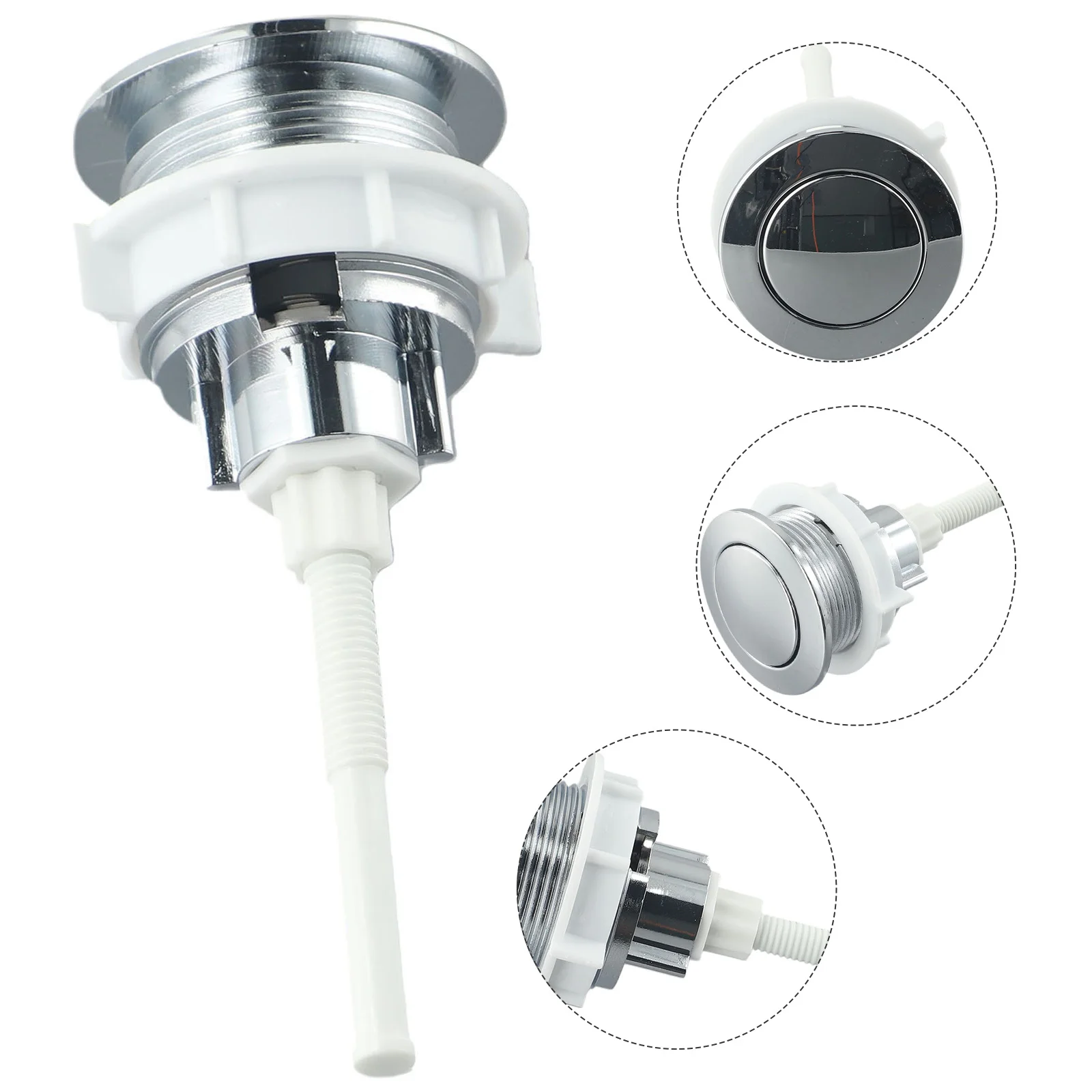 1pc Bathroom Toilet Push Button Single Flush Button Toilet Water Tank Round Valve Rods Push Water Saving Toilet Accessories