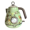 Automatic Power Off Retro Green Paint Decal Electrc Kettle Boiling Water with Thermometer 304stainless Steel 1850w 1.7L 1