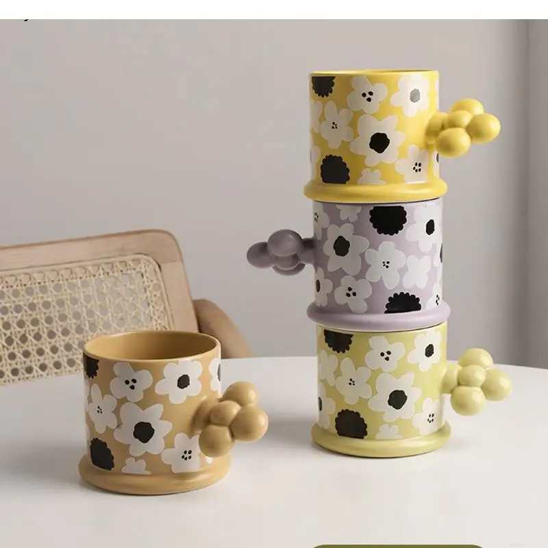 

Creative Household Mug Living Room Cute Coffee Cup Ceramic Personality Trend Girl Mug Gift European Style 235 Ml Water Cup