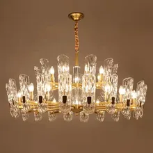 

Round Design Luxury Living Room Pendant Light Modern Wrought Iron Glass Chandelier Atmospheric Hotel Lobby Bedroom Hanging Lamps