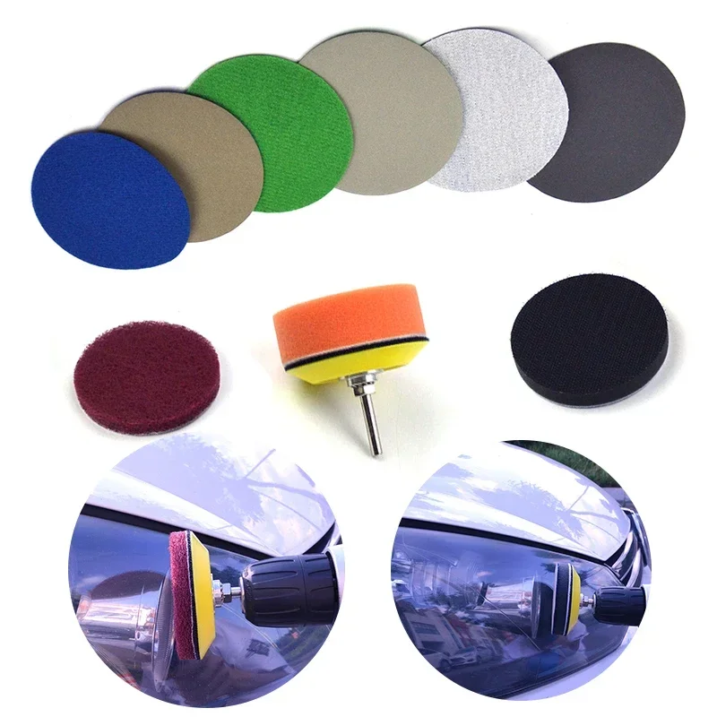 19 PCS Sandpaper Automotive Polishing Tool Parts Set Headlight Repaire Kit Workshop Equipment Car Wash Accessories Abrasive Tool