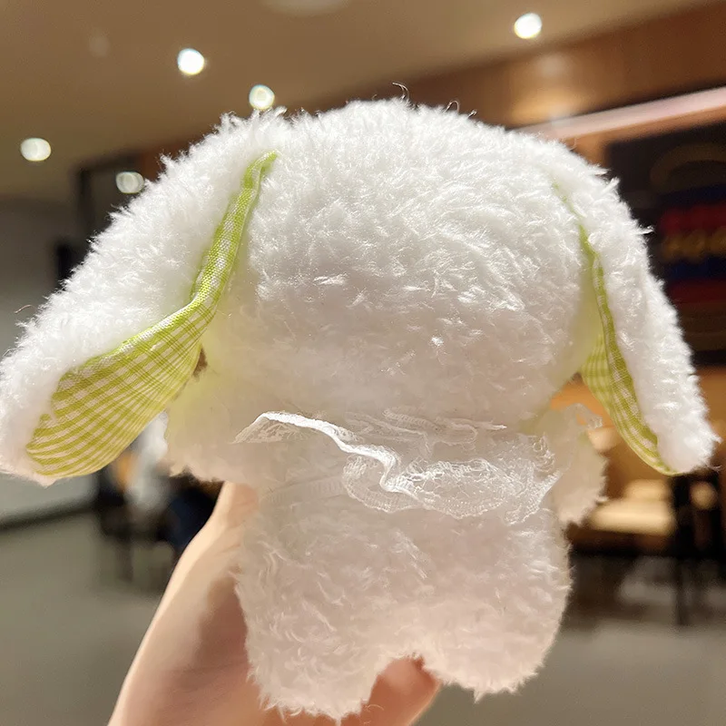 귀여운 봉제 레이스 긴 귀 토끼 카와이 소녀 자동차 책가방 키 체인 매력, 봉제 인형 곰 가방 액세서리