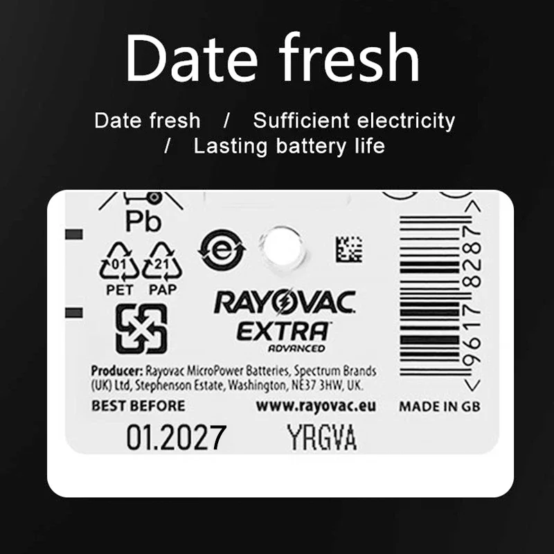 Hearing Aid Batteries 60PCS / 10 Cards RAYOVAC PEAK 1.45V 312 312A A312 PR41 Zinc Air For BTE CIC RIC OE Hearing Aids