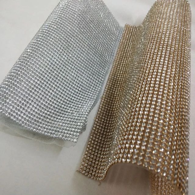 Elastic Diamond Beaded Mesh Fabric Stretch Sewing Party Costume Dress  Clothing