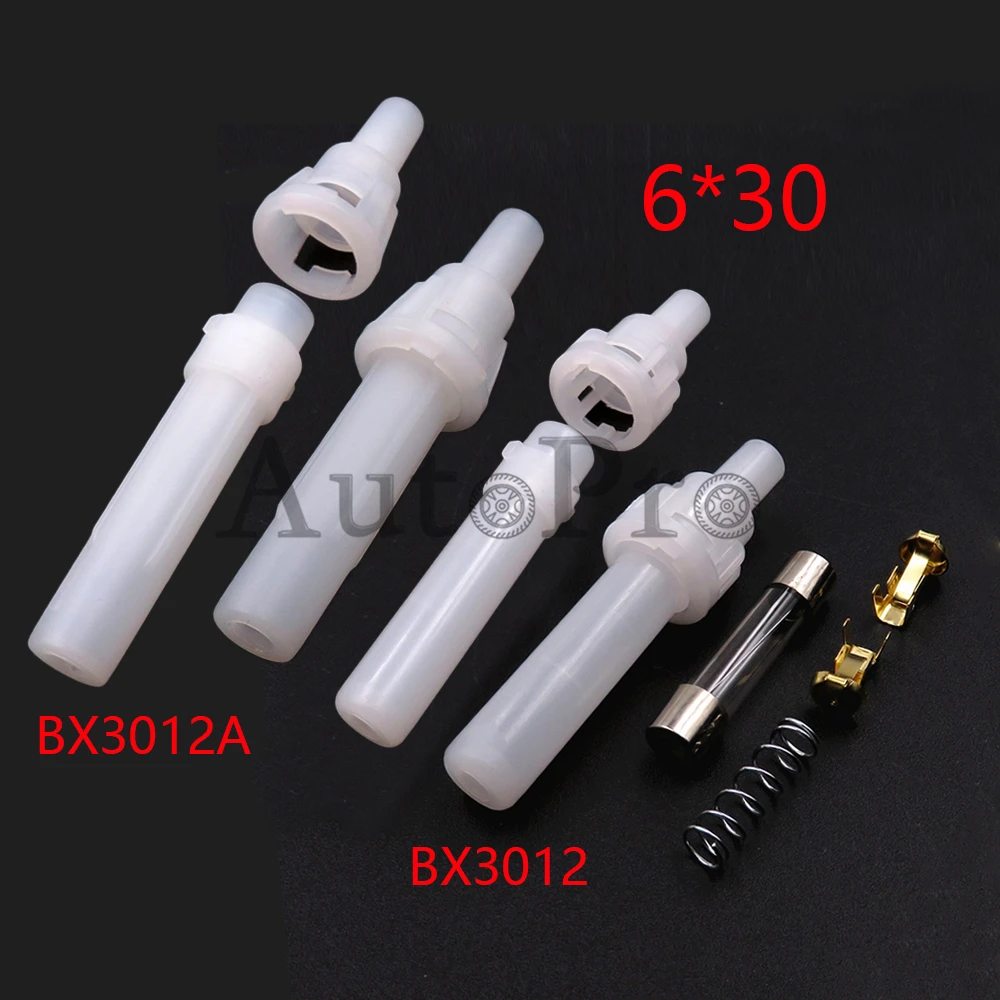 

1 Set Fuse Holder with Terminal Spring 6*20mm BX3012 BX3012A Screw Type Lantern Type Starter White Glass Fuses Box 6x20mm